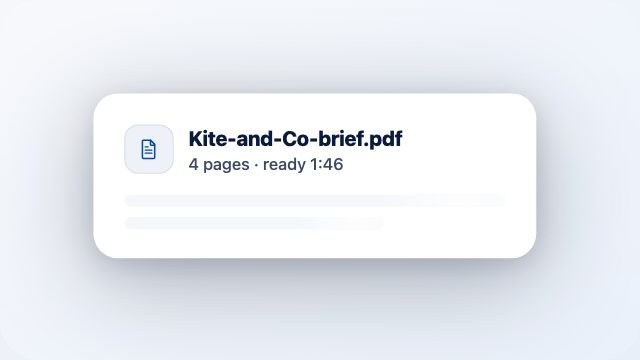A one-page account brief ready before a call.